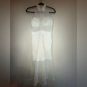 Self-Portrait White Backless Lace Dress